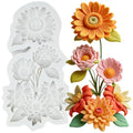 Flower Silicone Dahlia Peony Chrysanthemum Flower Fondant Mold - color: Style L