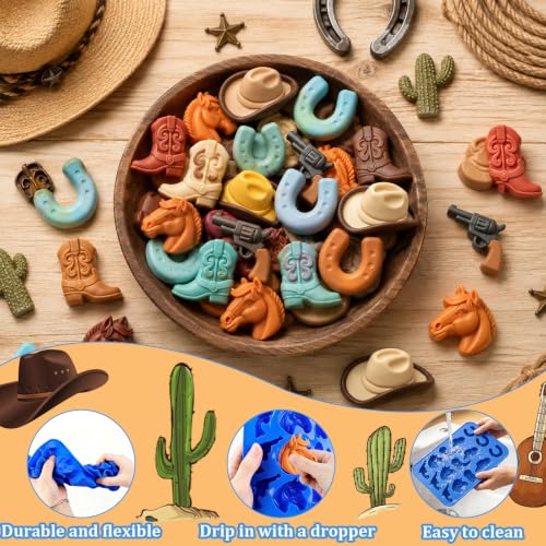 Cowboy Chocolate Molds 15Cavity Western Cowboy Candy Silicone Mold - color: cowboy