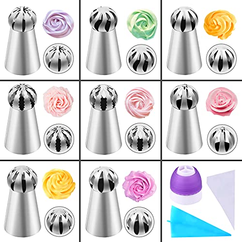 Russian Ball Piping Tips Set, 42 Piece Cake Decorating Kit with Icing Bags - color: Ball