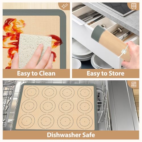 Silicone Baking Mat Set of 6, Oven Baking Sheets - size: set of 6
