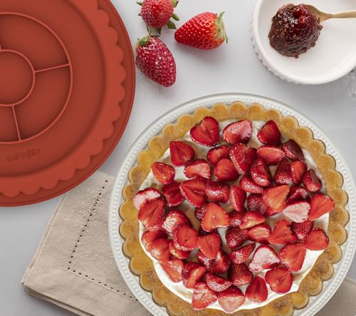 Webake 11-Inch Silicone Flan Tart Pan, Nonstick Large Maryann Cake Pan Torte Pan, BPA-Free - size: Large