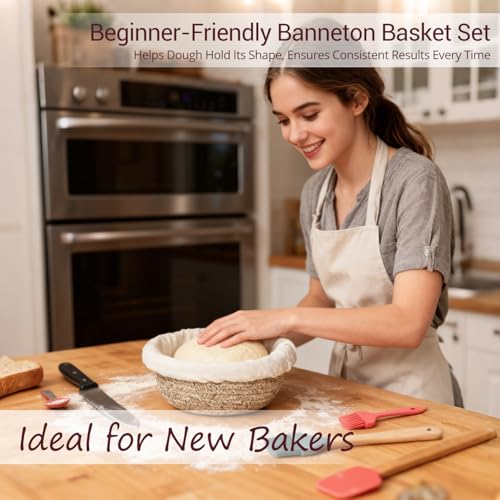 Proofing Basket Banneton Bread Basket Cotton Rope Sourdough Proofing Basket - color: A2-Khaki/Grey