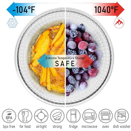 Set of 3 Stackable Space-Saving Nesting Glass Salad Bowls with Acacia Lids for Foodprep, Storage, Baking, Mixing & Cooking - Microwave Safe Durable Inert Borosilicate Glass