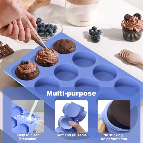 Round Silicone Molds, 2-Pack 2.1" Cylinder Chocolate Covered Cookie Mold
