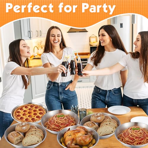 3 Pcs Deep Stainless Steel Pie Pan Set - Thickened Metal Baking Pans for Oven, Rust Proof Pie Plates for Kitchen(9.5 Inches,Standard Version) - size: 9.5 Inches, style: Standard Version