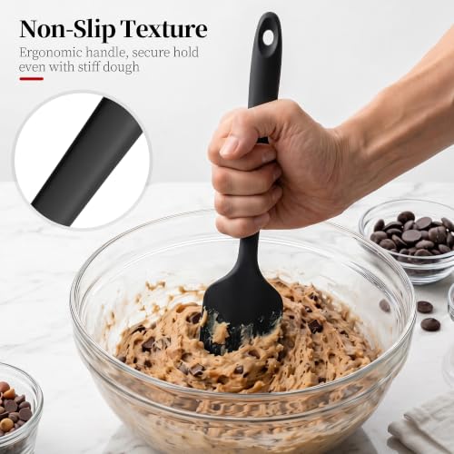 600ºF Heat Resistant Silicone Spatula Spoonula Set of 3, Black - color: (2) Black, size: 3 Spatulas