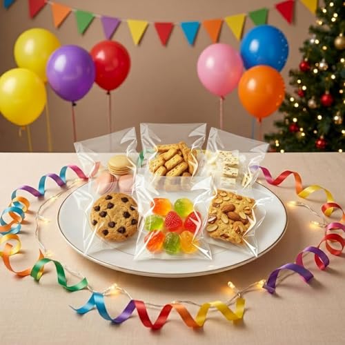 Clear Self Sealing Cellophane Bags 4x6 inch 200 Pcs, 1.4 Mil Thick Self Sealing Cookie Bags for Gift Packaging, Food Safe Treat Bags for Bakery, Candy, Postcards & Photos, Resealable Cello Sleeves - color: 4x6 Inch (Pack of 200)
