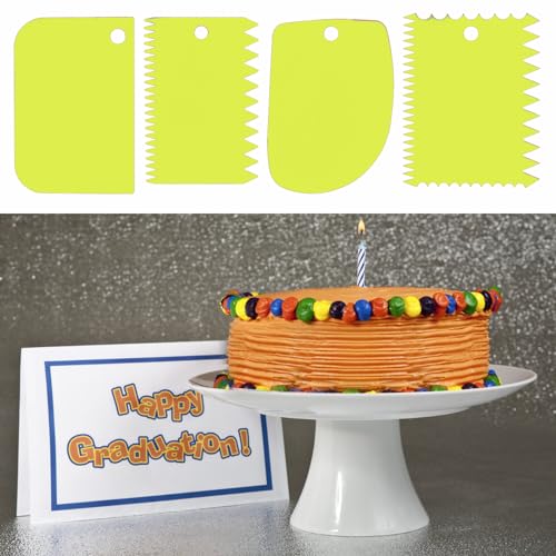 Cake Scraper, 6 Pcs Cake Smoother Scraper, Dough Scraper Green - color: Green