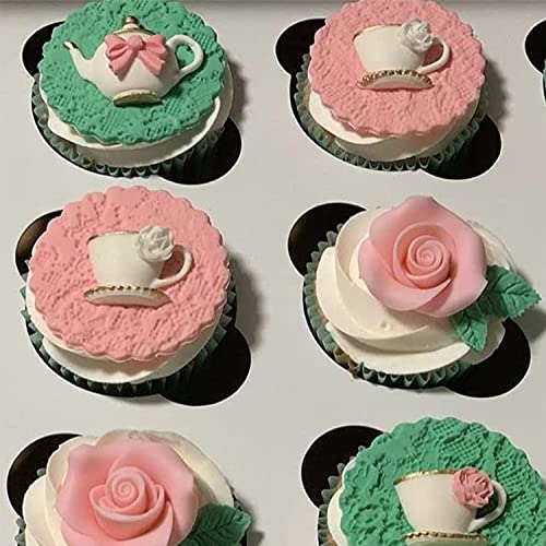 Mujiang Teapot Silicone Mold Rose Flower Leaves Fondant Molds Set Of 4 - color: Style B