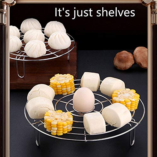 Steam Rack, Heavy Duty Steaming Rack Stand, Stainless Steel Round Steamer Cooling Rack Trivet, Pot Steamer Insert Food Stand, Steaming Cookware Accessories(Size:27.5cm/10.83in) - size: 27.5cm/10.83in