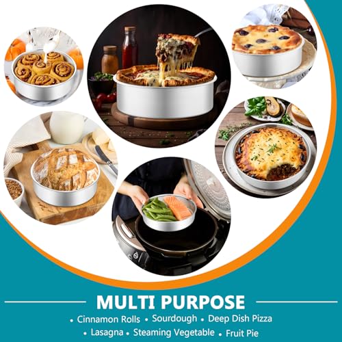 P&P CHEF 5 Inch Cake Pan Set, Round Baking Cake Pans, Silver & 2 Pcs - color: Silver, size: 5 Inch