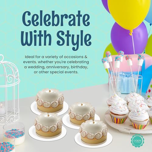 O'CREME Mini Cake Boards 4 Inch Round White Foil Grease-Proof 100 - color: White, size: 4 Inch