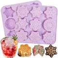 Snowflake Silicone Mold, 2Pcs Christmas Chocolate Molds - color: Purple