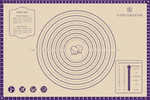 DANIA & DEAN 36"x24" Extra Thick Silicone Baking Mat for Pastry and Bread - color: Purple, size: 36"L x 24"W