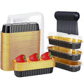 LNYZQUS Mini Loaf Pans with Lids 100 Pack, 6.8oz Small Cake Tins - color: Black, size: 6.8 oz