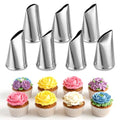 7 Pcs Rose Flower Piping Tips, Stainless Steel Petal Icing Tips Fondant Rose Nozzle Pastry Tools for Cake Decorating