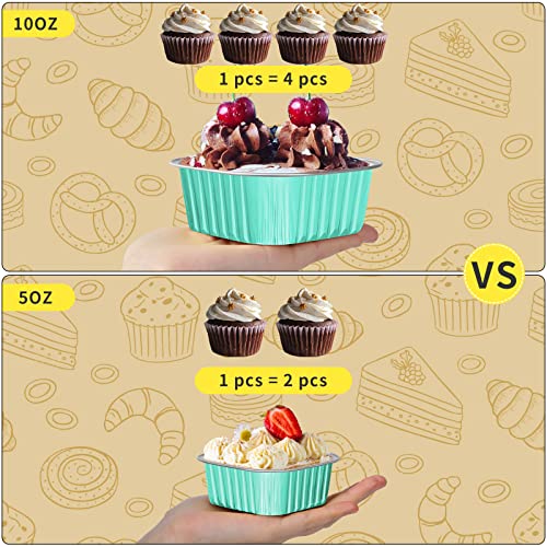 40 Pack 10oz Mini Cake Pans with Lids,Aluminum Foil Cake Tins - color: Blue, size: 40 Pack 10oz