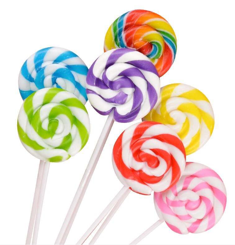YELLOW SWIRL LOLLIPOPS - 24 CANDY SUCKERS INDIVIDUALLY WRAPPED - CANDY BUFFET - color: YELLOW