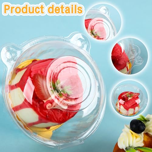 100 Pack Plastic Single Individual Cupcake Muffin Dome Holders Cases Boxes