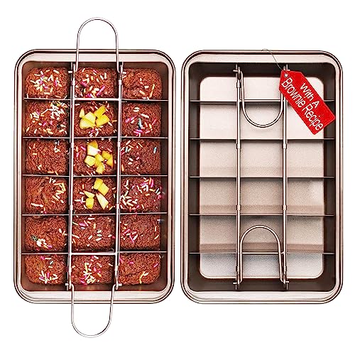 Brownie Pan with Dividers, All Edges, Nonstick, 18 Brownies