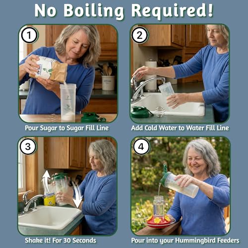 No Boil Hummingbird Nectar Maker & Oriole Food Mixer, 34oz Pitcher