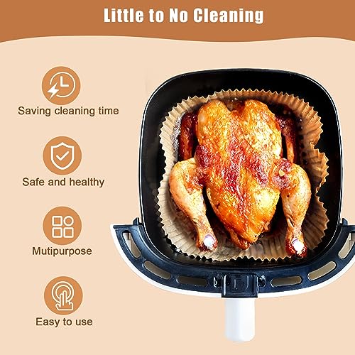 Air Fryer Liners Disposable, 100PCS Non-stick Disposable Airfryer Liners, 8 Inch Unbleached Parchment Paper, Round Airfryer Paper Liners for 5-8QT Air Fryer, Baking, Roasting Microwave - size: 8in-Round-100pcs