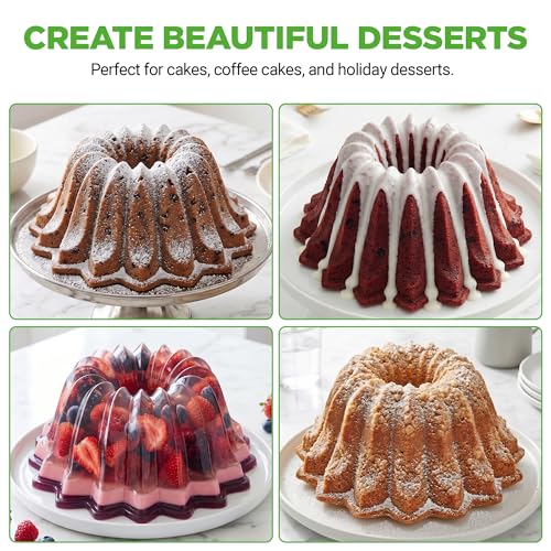 NutriChef 9 Inch Cake Pan - 7 Cups Die-Cast Aluminum Cake Mold for Baking - Sloped Edges for Uniform Baking, Nonstick for Easy Release and Even Bake, Durable Design, Ideal for Desserts and Casseroles - style: Slope