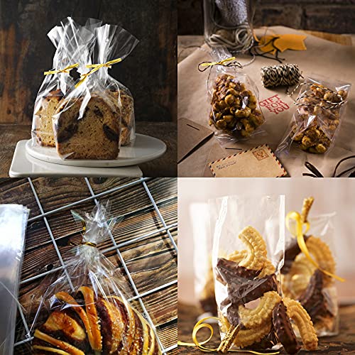 Augshy Cake Pop Bags, 300 Pcs 6x8" Treat Cello Bags with 300 Twist Ties - size: 6x8 Inches