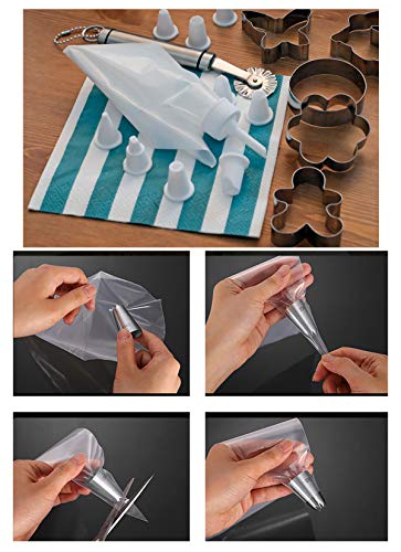 Piping Pastry Bag Pack of 200 Plastic Disposable Cream Pastry Bag Cake Icing Sugarcraft Cupcake Piping Decorating Tool For Baking Supplies (Medium 12'' 200pcs) - color: Medium 12'' 200pcs-White
