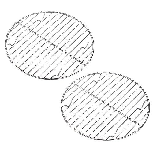 CAMPINGMOON 2pcs Round round cooling rack 304 Stainless Steel Cooking Grid Grill (φ8.3 inches, W21-2P) - color: φ8.3 inches, W21-2P