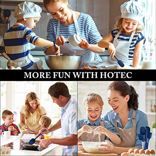 HOTEC Silicone Rubber BPA-Free Spatula Set, Set of 5, Classic Blue - color: Classic Blue