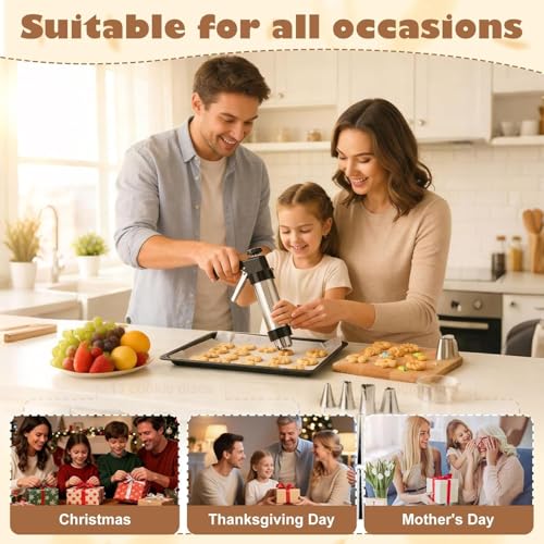 Cookie Press Gun Kit- Stainless Steel Cookie Shooter