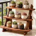 Wooden Display Stand, Tiered Cupcake Stand, 3 Tier Display Stand Riser - color: B-Walnut-L