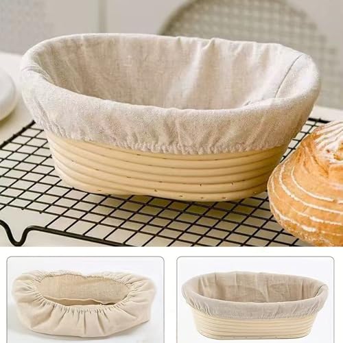 4 Pcs Banneton Proofing Liners,10 Inch Bread Basket Liner,Reusable Rattan Banneton Liner Cloth Cover for Bakery Home Baking,2 Round and 2 Oval Proofing Covers - size: 2 Piece Round+ 2 Piece Oval