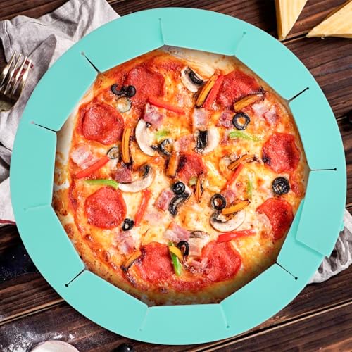 Heavy Duty Silicone Pie Crust Shield Edge Protector Fit 8-10.5 Inch Pie Pan - color: Cyan