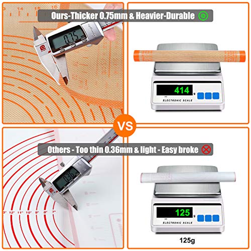 Silicone Pastry Mat 34X26 inch Baking Mat Large Dough Mat with Measurements - color: Orange, size: 26"L x 34"W