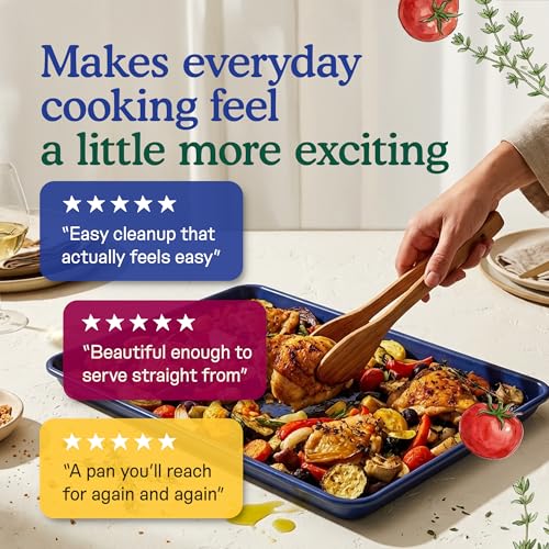 Great Jones Nonstick & Non Toxic Quarter Sheet Pan 13.5" x 9.5" (Broccoli) - color: Broccoli, size: Little Sheet (13.5" x 9.5")