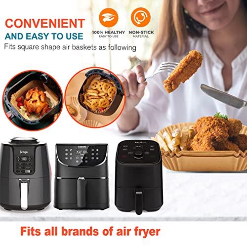 Air Fryer Liners Disposable 9 Inch, 9 inch Air Fryer Liners 125 Pcs Large Square Air Fryer Paper Liners for 5QT 6qt 8QT Air Fryer, Non-stick Parchment Paper for Frying, Baking (Pack of 2) - size: 9" Square 125 pcs (Pack of 2)