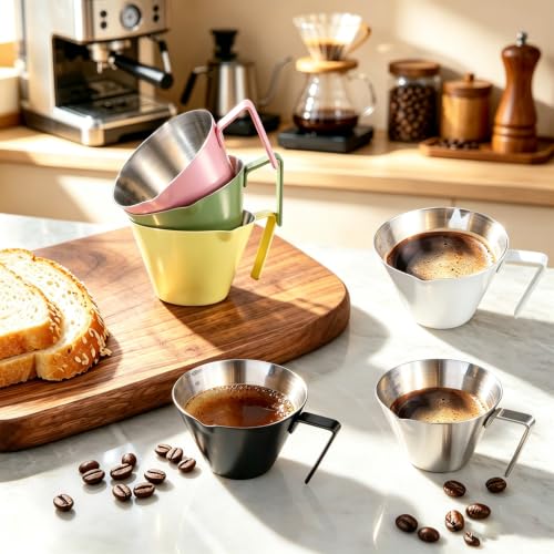 1 Pc Stainless Steel Espresso Shot Cup with Dual Scale, 3.4oz/100ml, Pink - color: 14_ Pink 1pc