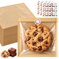 100 Pack Cookie Bags with Window, 5.7 x 6.5 In Heat Sealable Cookie Sleeves - size: 5.7 x 6.5 inch