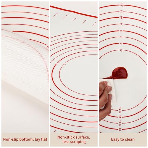 Silicone Baking Mat Large 23.6x15.8 Inch Non-Stick for Rolling