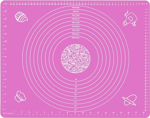 Silicone Baking Mat for Rolling Out Pastry Dough, 20 x 16 Inches, Pink