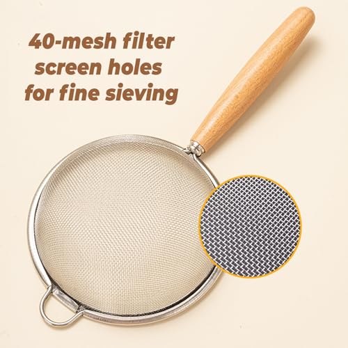 Strainers Fine Mesh,Mesh Strainer with Handle,Small Sifter for Baking