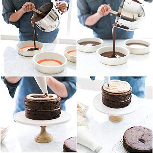 Round Silicone Baking Mats for 8 Inch Cake Pan, Food Grade, Non-Stick, Reusable Silicone Mat for Baking Pan for Bread/Tortilla/Macaron/Pastry/Pie/Bun or 9 Inch Pizza Pan, 2PCS - size: 8"L x 8"W