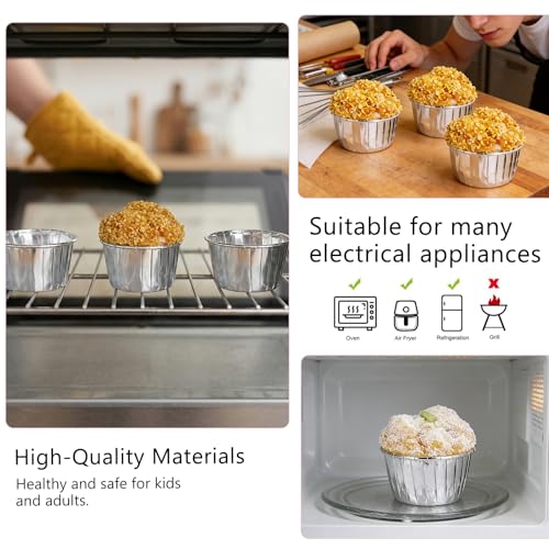 50 Pcs Silver Cupcake Baking Cups 3.5Oz Disposable Cupcake Liners - color: Silver