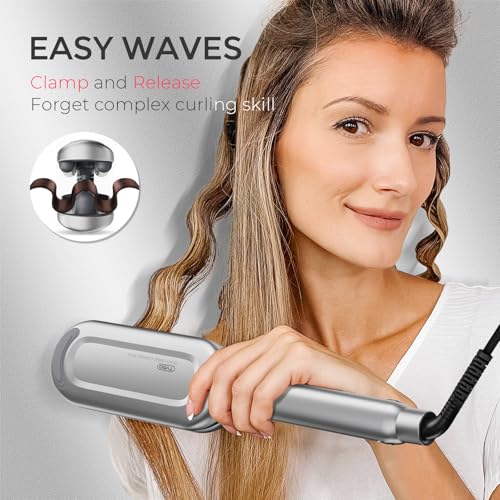 Curling Iron Hair Crimper Waver, TYMO ROVY Beach Waves Hair Curler - color: Grey, size: 1.25 Inch