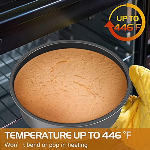 CHEFMADE Round Cake Pan, 8-Inch Chiffon Pan with Removable Loose Bottom - color: Black, size: 8-inch
