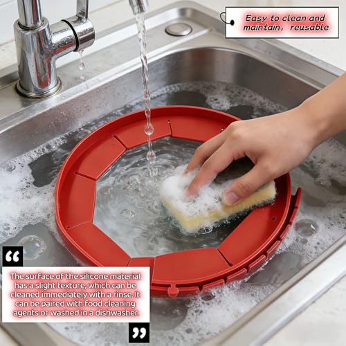 Silicone Pie Crust Shield, Adjustable Pie Edge Protector for 8-11.4 Inch Pies, 2-Pack Blue Baking Guards - Reusable, Non-Stick, Prevents Burned Edges for Perfect Golden Crust (Red) - color: Red