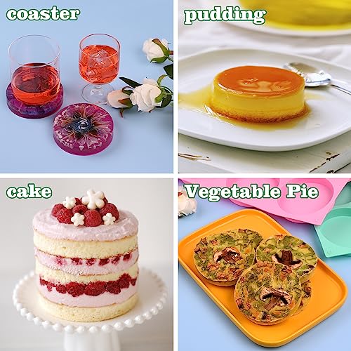 HUAKENER 2 Pcs Silicone Muffin Top Pan for Baking, 4 Inch Round Baking Mold - color: Round Muffin Pan - 2 Pack