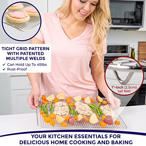 KITCHENATICS Half Sheet Wire Rack Rust Free Even Airflow 11.8 x 16.9 Inches - size: 11.8" x 16.9"